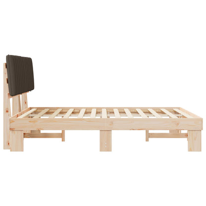 Bettgestell mit gepolstertem Kopfteil Taupe 160 x 200 cm