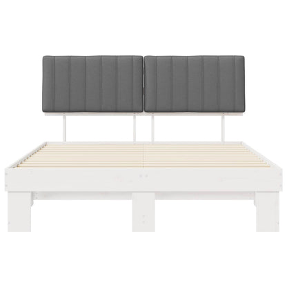 vidaXL Bettgestell mit gepolstertem Kopfteil Hellgrau 160 x 200 cm