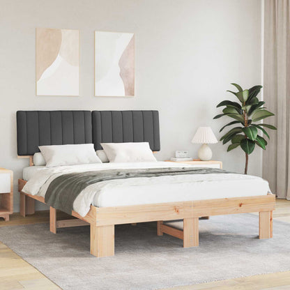 vidaXL Bettgestell mit gepolstertem Kopfteil Dunkelgrau 150 x 200 cm