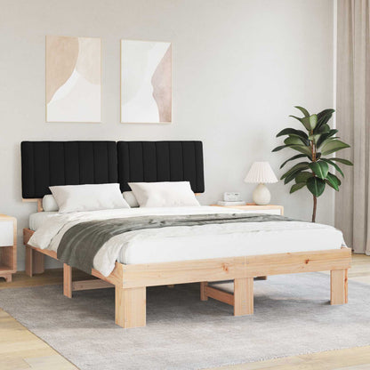 vidaXL Bettgestell mit gepolstertem Kopfteil Schwarz 150 x 200 cm
