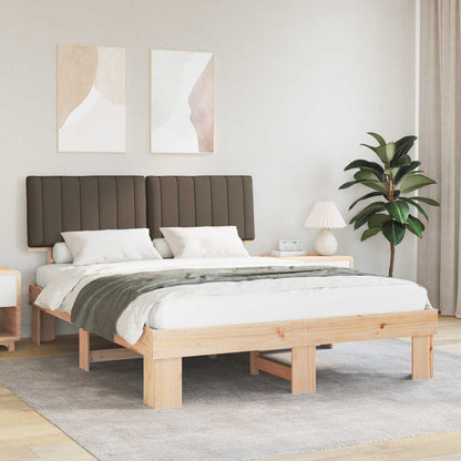 vidaXL Bettgestell mit gepolstertem Kopfteil Taupe 150 x 200 cm