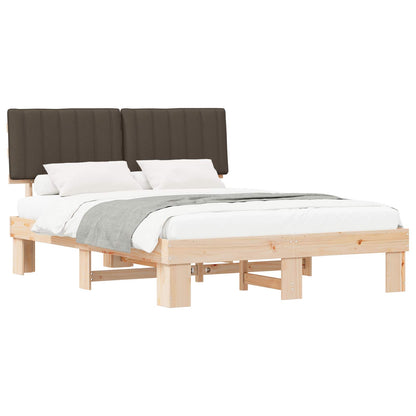 vidaXL Bettgestell mit gepolstertem Kopfteil Taupe 150 x 200 cm