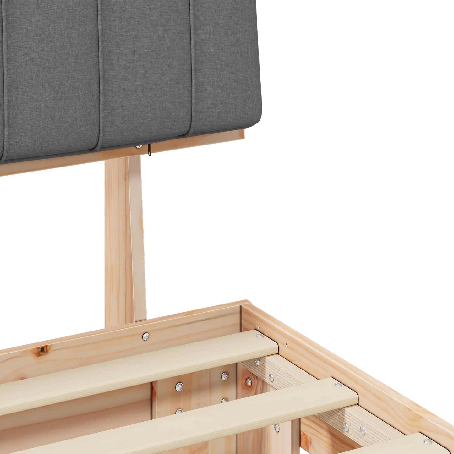 Bettgestell mit gepolstertem Kopfteil Hellgrau 140 x 200 cm