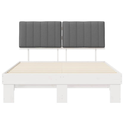 Bettgestell mit gepolstertem Kopfteil Hellgrau 140 x 200 cm