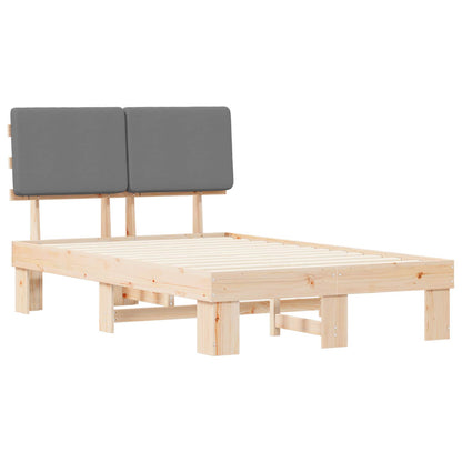 Bettgestell mit gepolstertem Kopfteil Hellgrau 120 x 200 cm