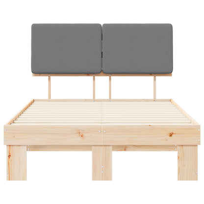 Bettgestell mit gepolstertem Kopfteil Hellgrau 120 x 200 cm