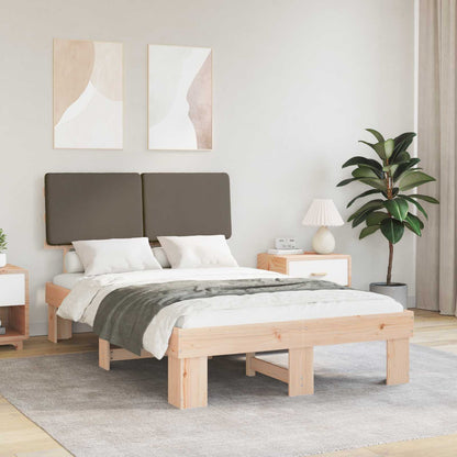 vidaXL Bettgestell mit gepolstertem Kopfteil Taupe 120 x 200 cm
