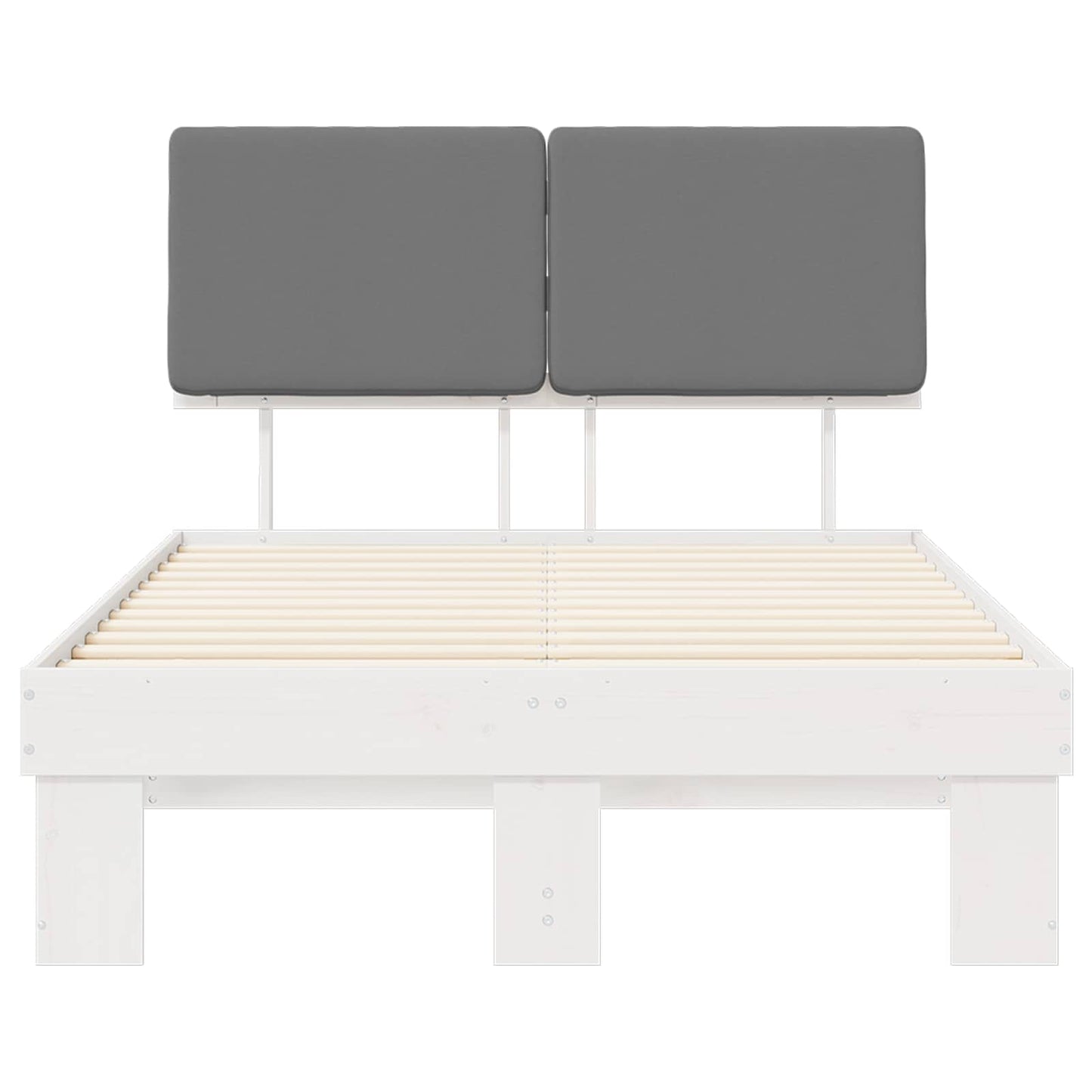 Bettgestell mit gepolstertem Kopfteil Hellgrau 120 x 200 cm