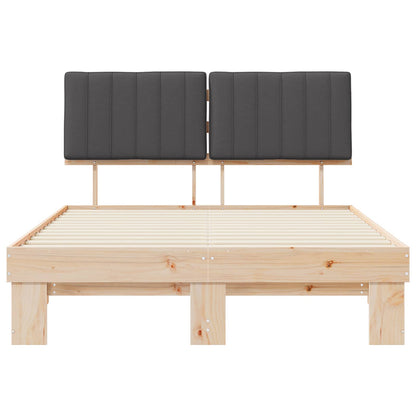 Bettgestell mit gepolstertem Kopfteil Dunkelgrau 140 x 190 cm