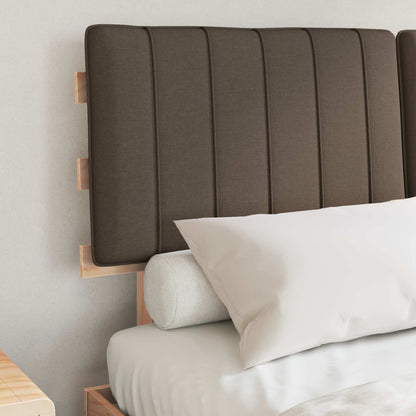 vidaXL Bettgestell mit gepolstertem Kopfteil Taupe 135 x 190 cm