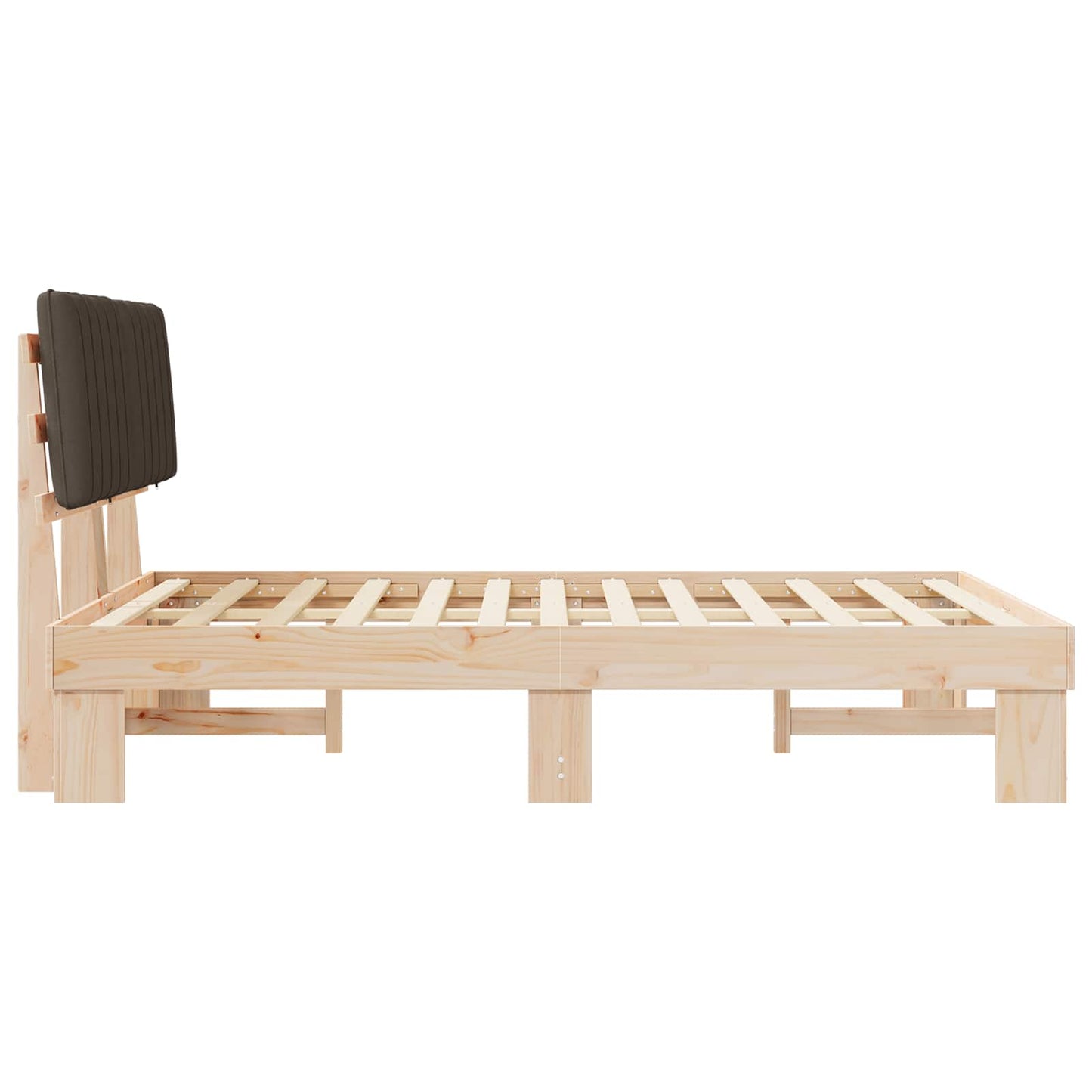vidaXL Bettgestell mit gepolstertem Kopfteil Taupe 135 x 190 cm