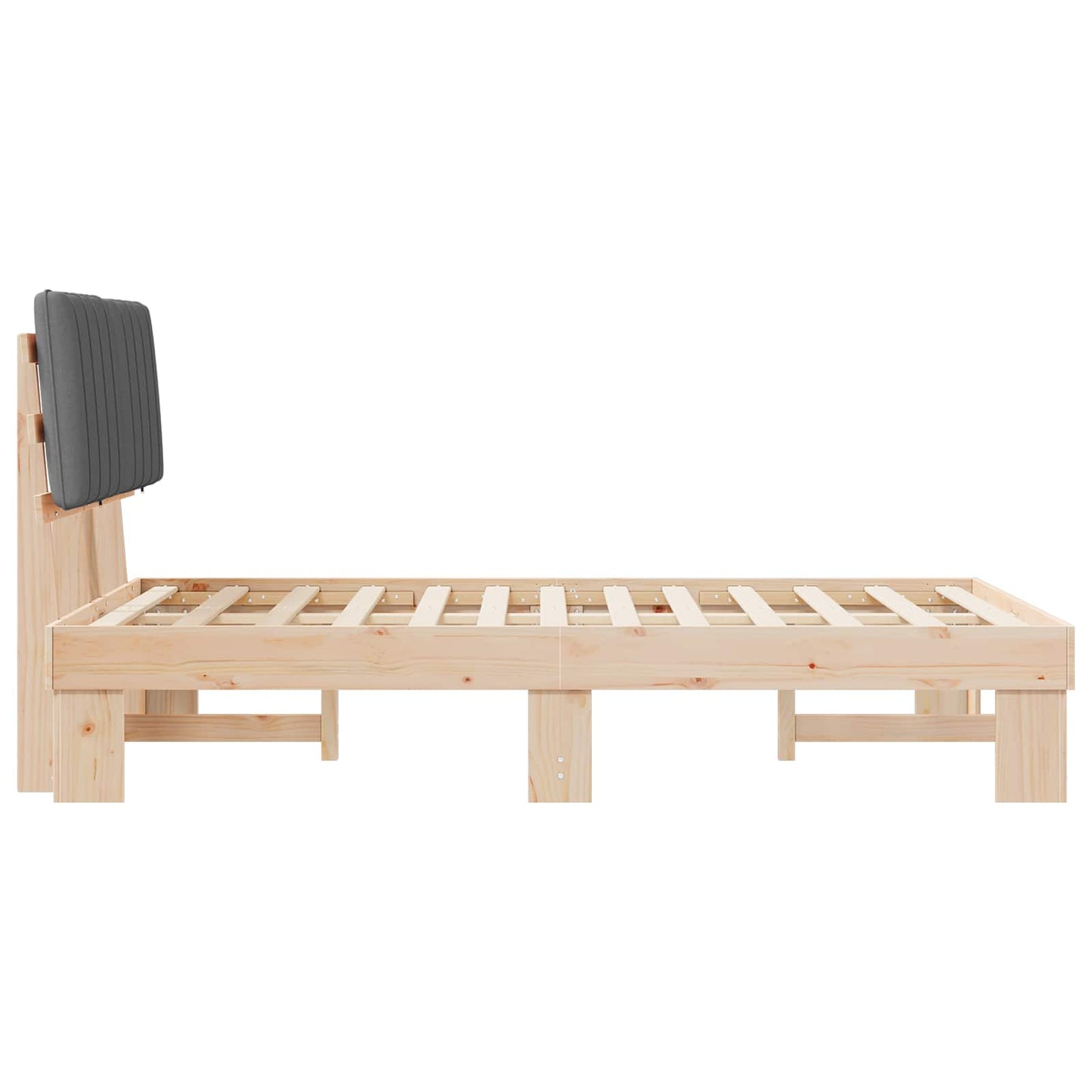 vidaXL Bettgestell mit gepolstertem Kopfteil Hellgrau 120 x 190 cm