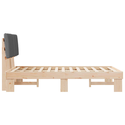 vidaXL Bettgestell mit gepolstertem Kopfteil Hellgrau 120 x 190 cm