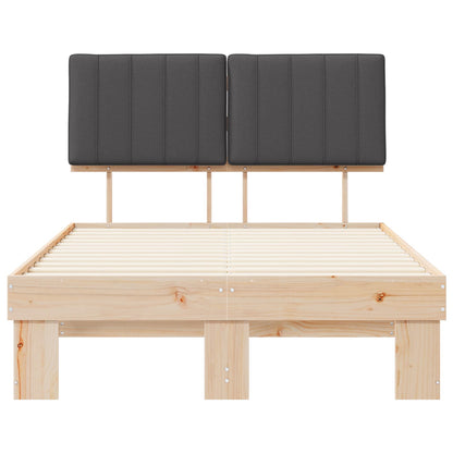 vidaXL Bettgestell mit gepolstertem Kopfteil Dunkelgrau 120 x 190 cm