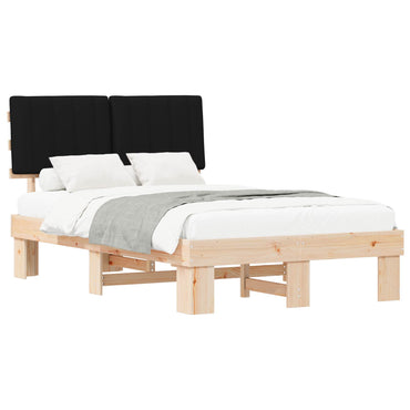 vidaXL Bettgestell mit gepolstertem Kopfteil Schwarz 120 x 190 cm