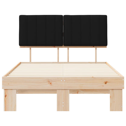 vidaXL Bettgestell mit gepolstertem Kopfteil Schwarz 120 x 190 cm