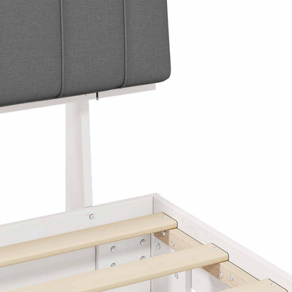 Bettgestell mit gepolstertem Kopfteil Hellgrau 120 x 190 cm