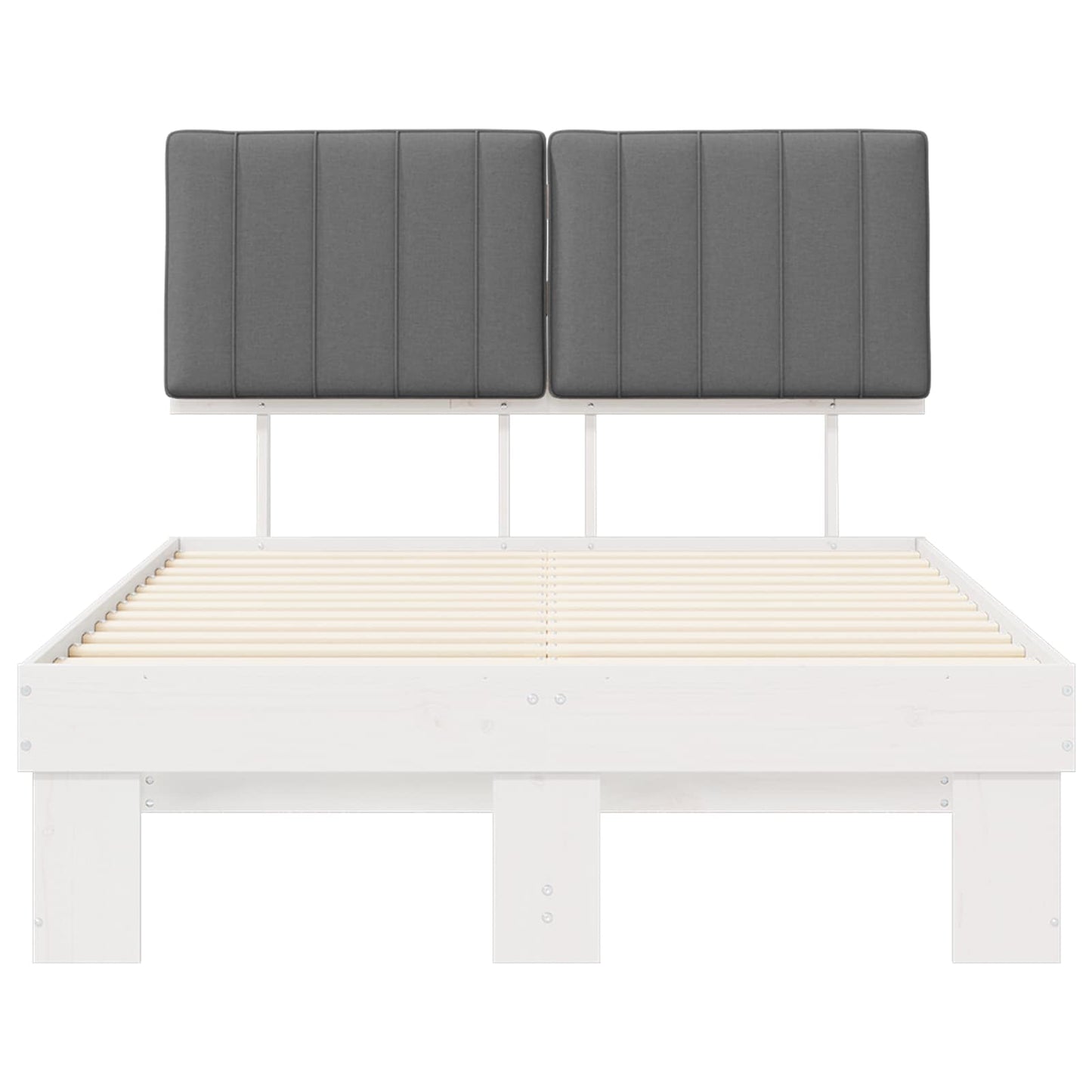 Bettgestell mit gepolstertem Kopfteil Hellgrau 120 x 190 cm