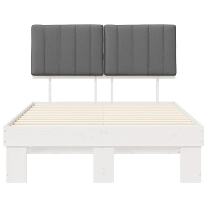 Bettgestell mit gepolstertem Kopfteil Hellgrau 120 x 190 cm