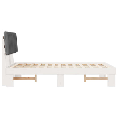 Bettgestell mit gepolstertem Kopfteil Hellgrau 120 x 190 cm