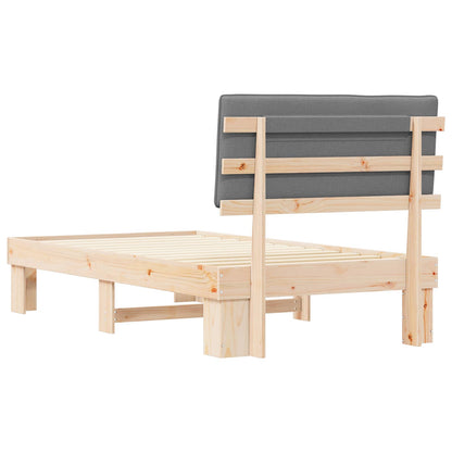 Bettgestell mit gepolstertem Kopfteil Hellgrau 100 x 200 cm