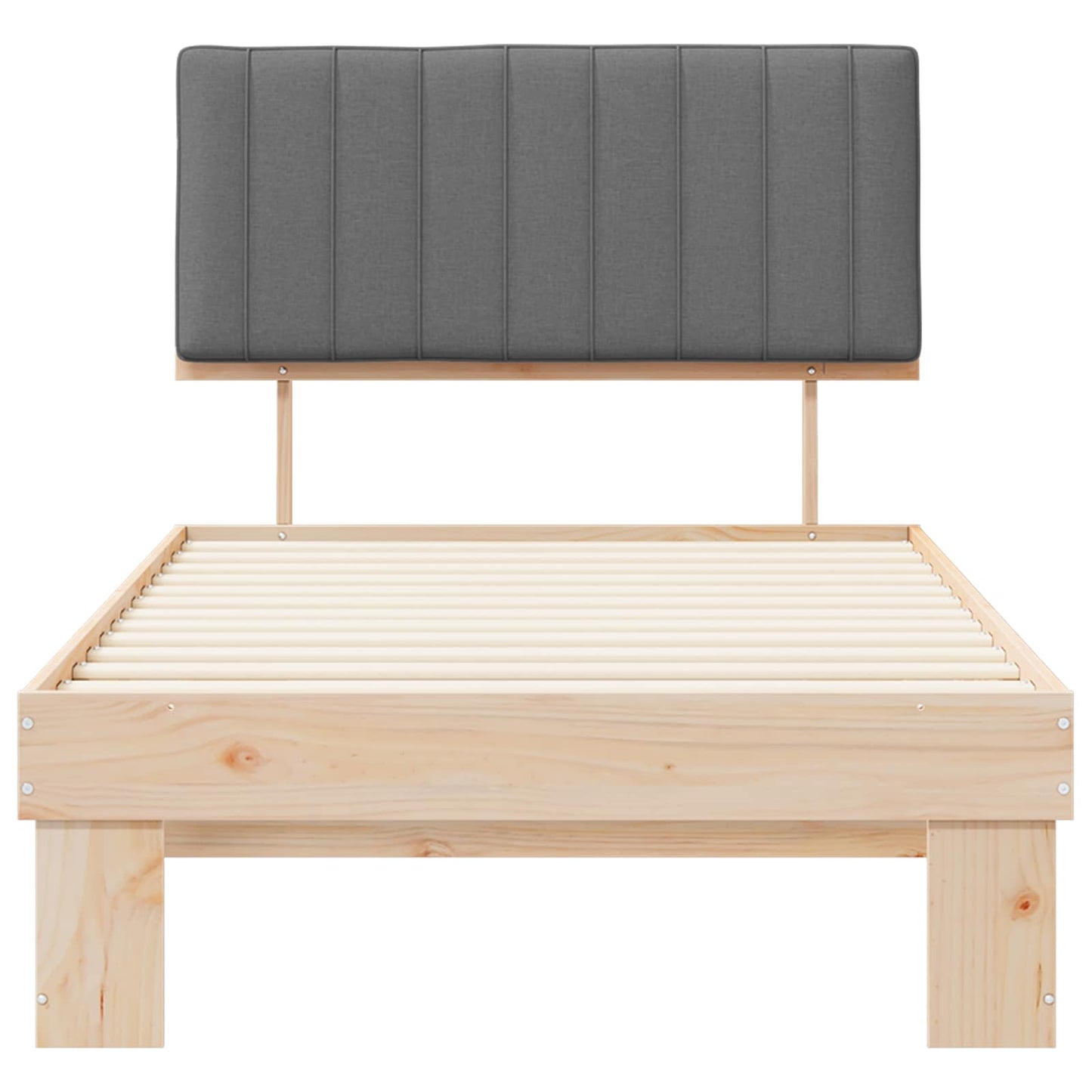 Bettgestell mit gepolstertem Kopfteil Hellgrau 100 x 200 cm