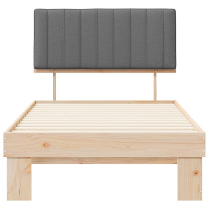 Bettgestell mit gepolstertem Kopfteil Hellgrau 100 x 200 cm