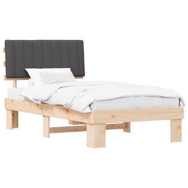 vidaXL Bettgestell mit gepolstertem Kopfteil Dunkelgrau 100 x 200 cm