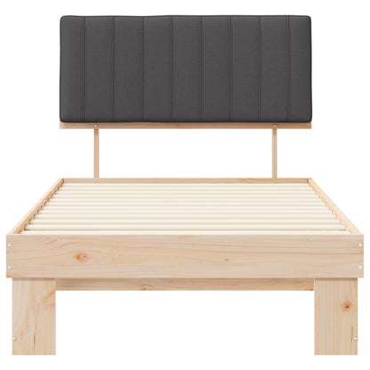 Bettgestell mit gepolstertem Kopfteil Dunkelgrau 100 x 200 cm