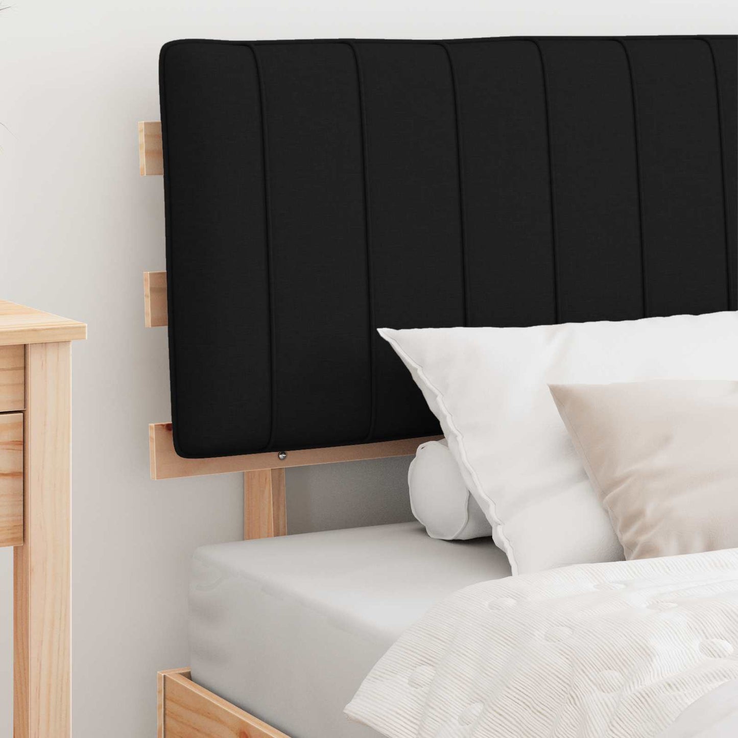 vidaXL Bettgestell mit gepolstertem Kopfteil Schwarz 100 x 200 cm