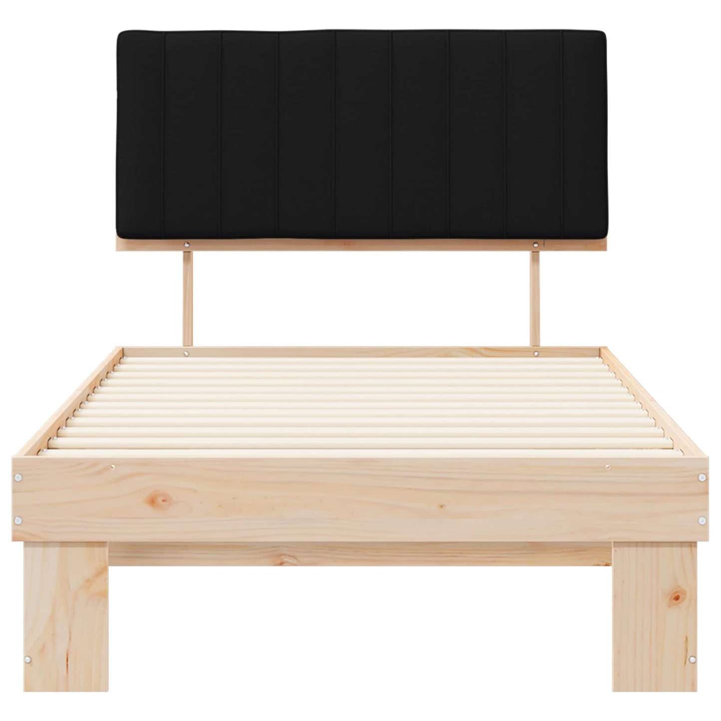 vidaXL Bettgestell mit gepolstertem Kopfteil Schwarz 100 x 200 cm