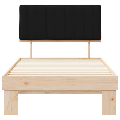 vidaXL Bettgestell mit gepolstertem Kopfteil Schwarz 100 x 200 cm