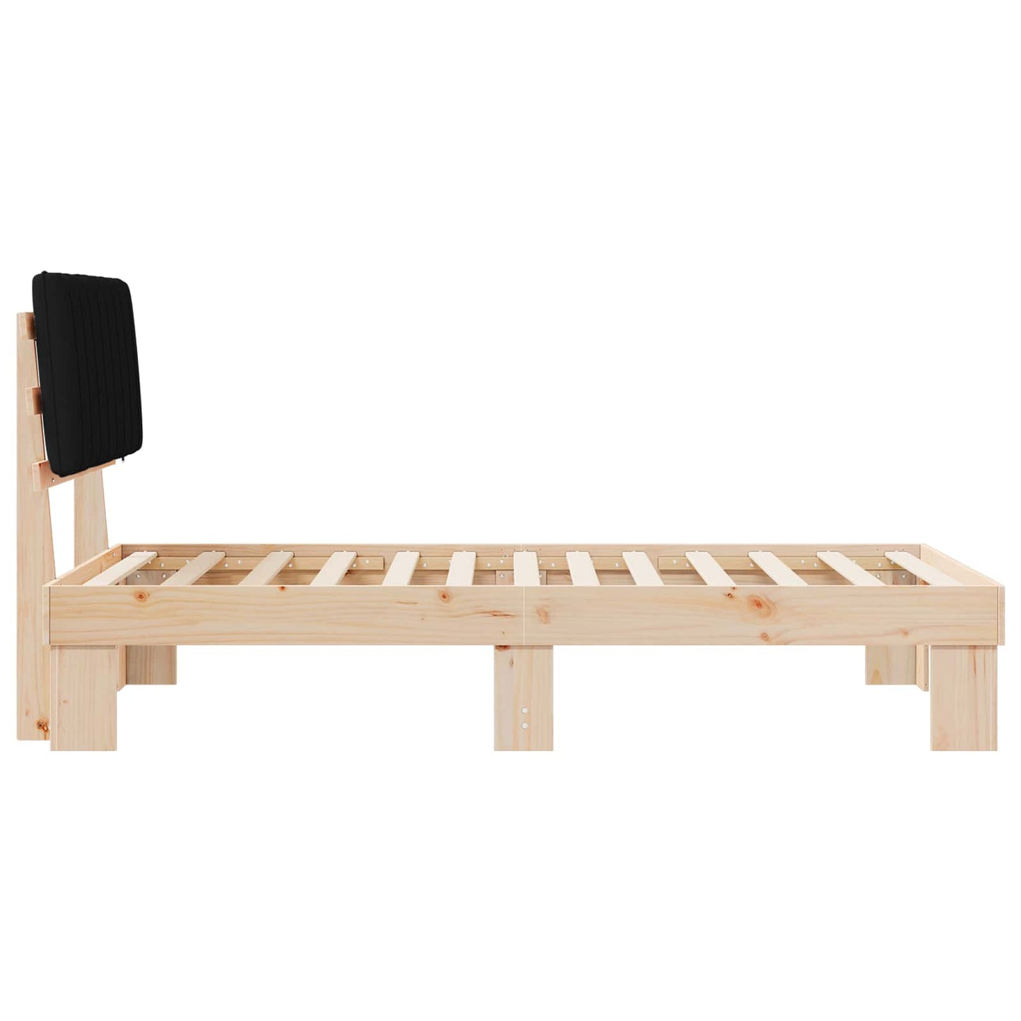 vidaXL Bettgestell mit gepolstertem Kopfteil Schwarz 100 x 200 cm