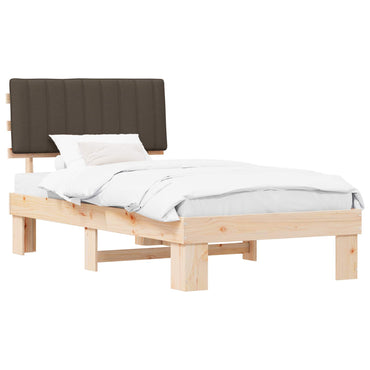 vidaXL Bettgestell mit gepolstertem Kopfteil Taupe 100 x 200 cm