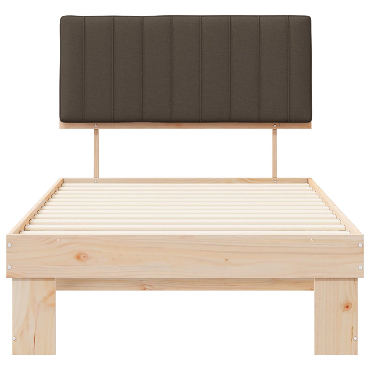 vidaXL Bettgestell mit gepolstertem Kopfteil Taupe 100 x 200 cm