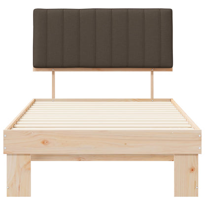 vidaXL Bettgestell mit gepolstertem Kopfteil Taupe 100 x 200 cm