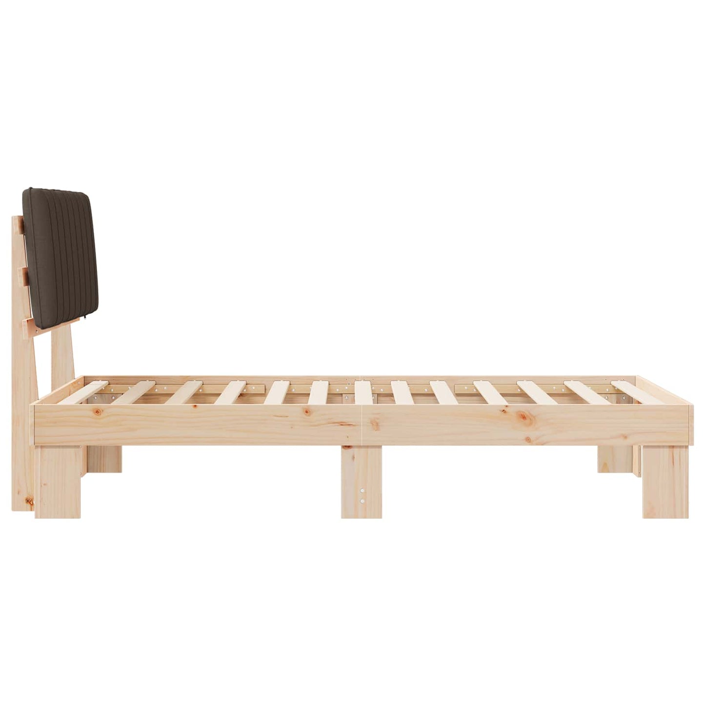 vidaXL Bettgestell mit gepolstertem Kopfteil Taupe 100 x 200 cm
