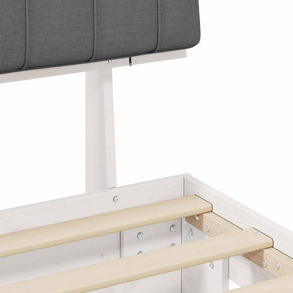 Bettgestell mit gepolstertem Kopfteil Hellgrau 100 x 200 cm