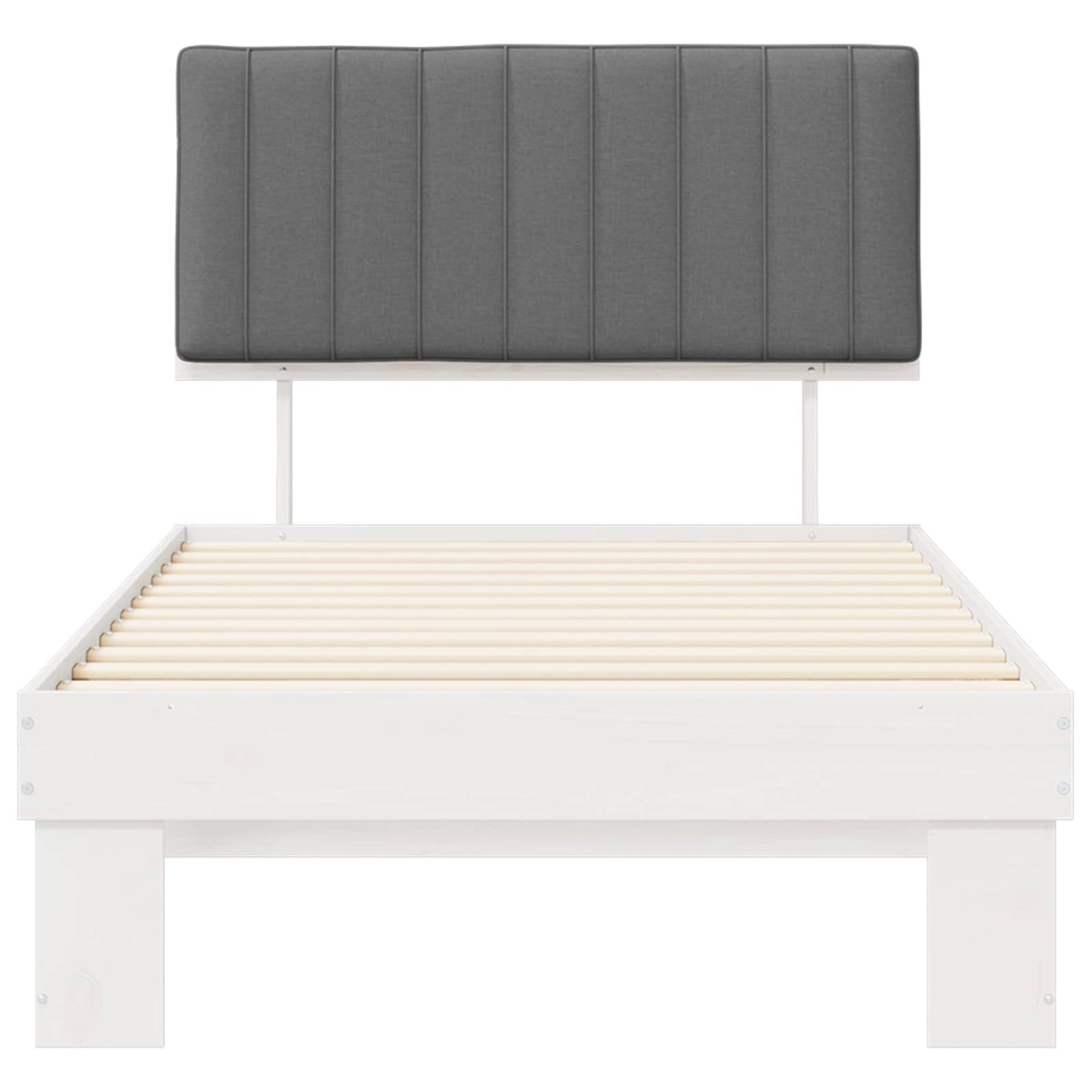 Bettgestell mit gepolstertem Kopfteil Hellgrau 100 x 200 cm