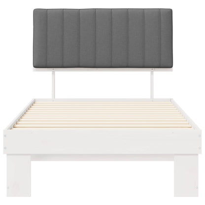 Bettgestell mit gepolstertem Kopfteil Hellgrau 100 x 200 cm