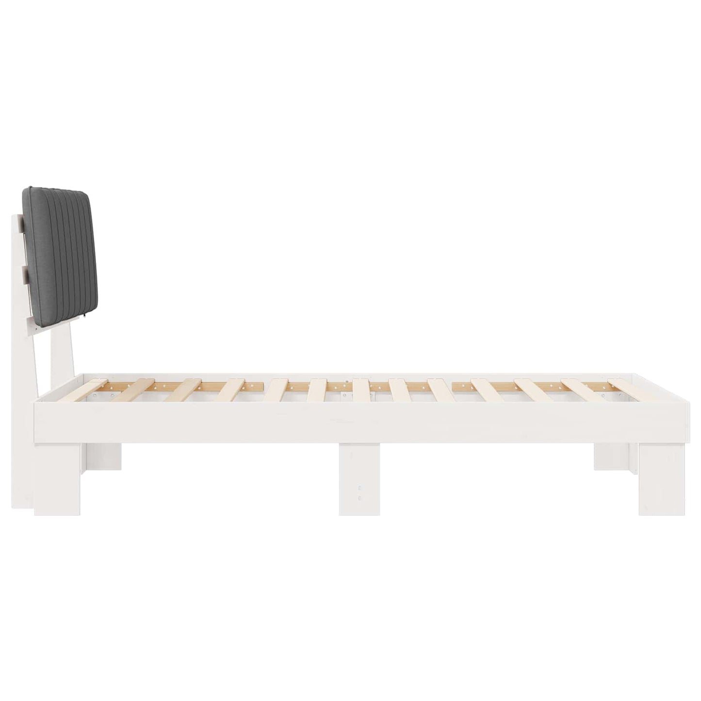 Bettgestell mit gepolstertem Kopfteil Hellgrau 100 x 200 cm