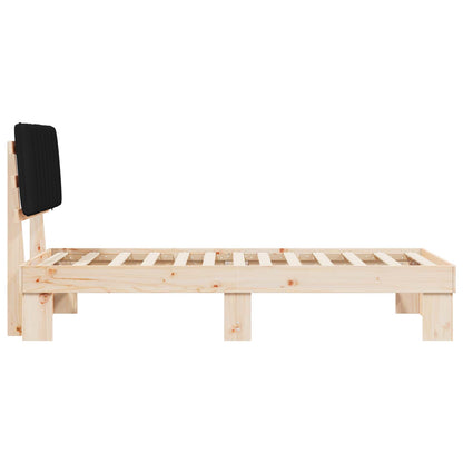 vidaXL Cadre de lit avec tête de lit rembourrée Noir 90 x 200 cm