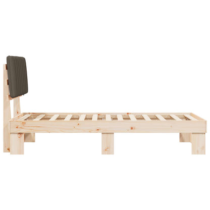 vidaXL Bettgestell mit gepolstertem Kopfteil Taupe 90 x 200 cm