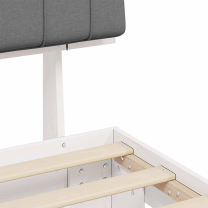 Bettgestell mit gepolstertem Kopfteil Hellgrau 90 x 200 cm