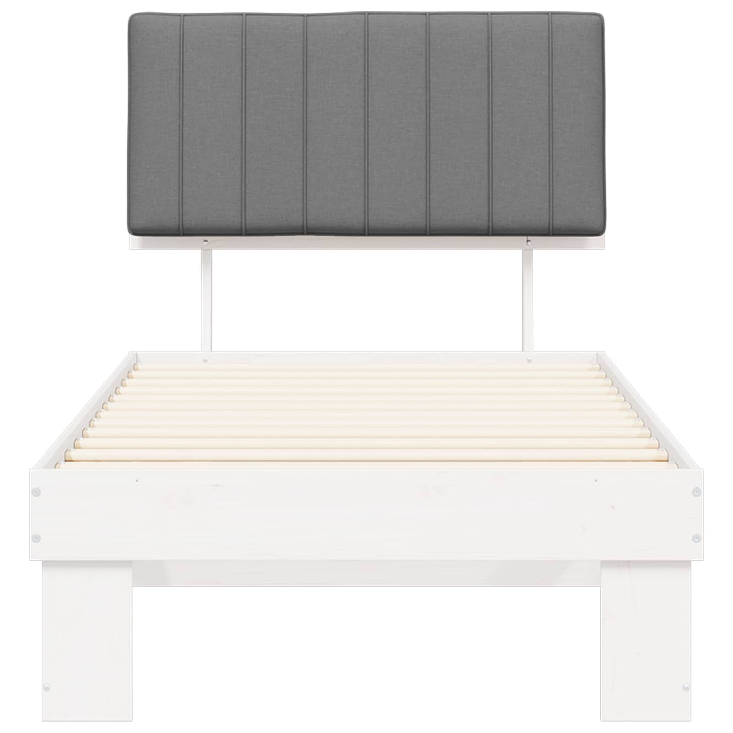 Bettgestell mit gepolstertem Kopfteil Hellgrau 90 x 200 cm
