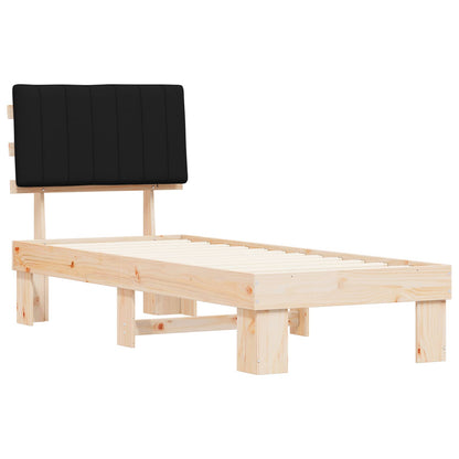 vidaXL Bettgestell mit gepolstertem Kopfteil Schwarz 80 x 200 cm