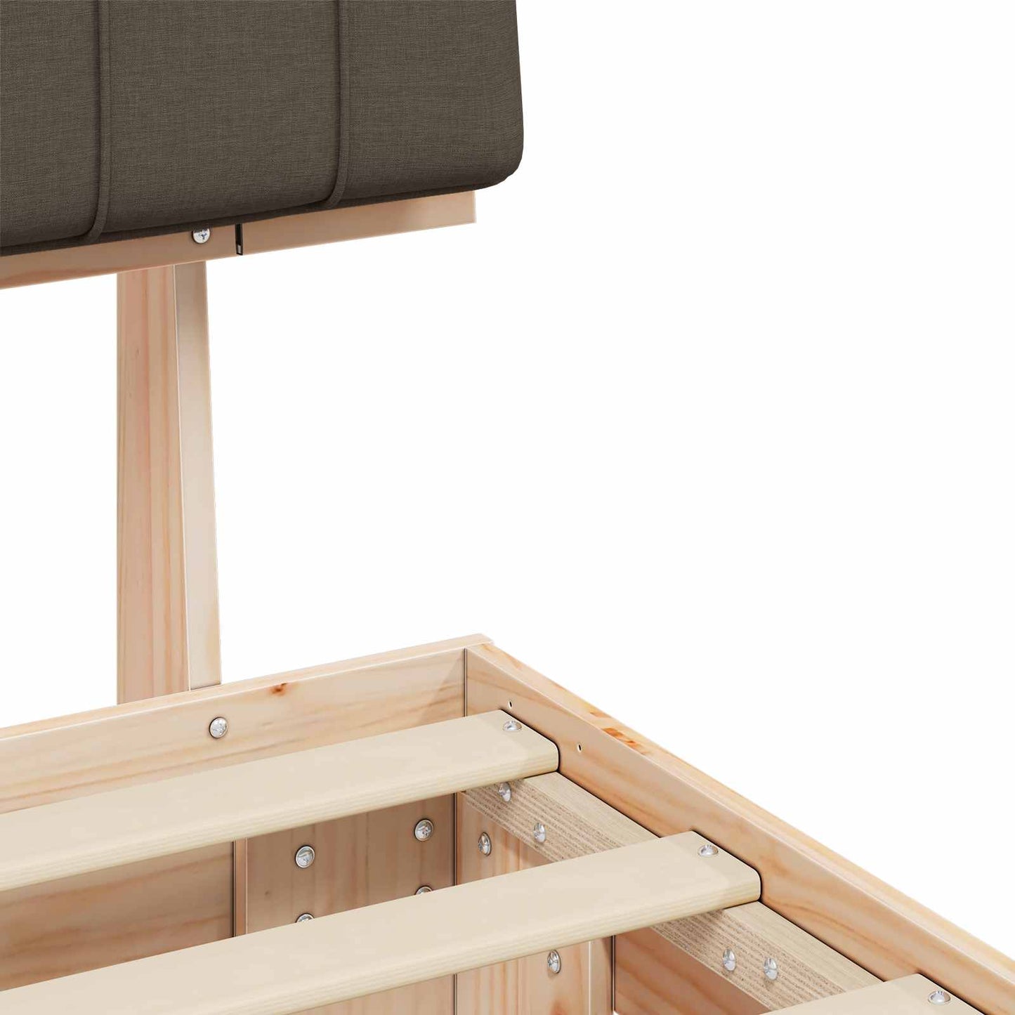 vidaXL Bettgestell mit gepolstertem Kopfteil Taupe 80 x 200 cm
