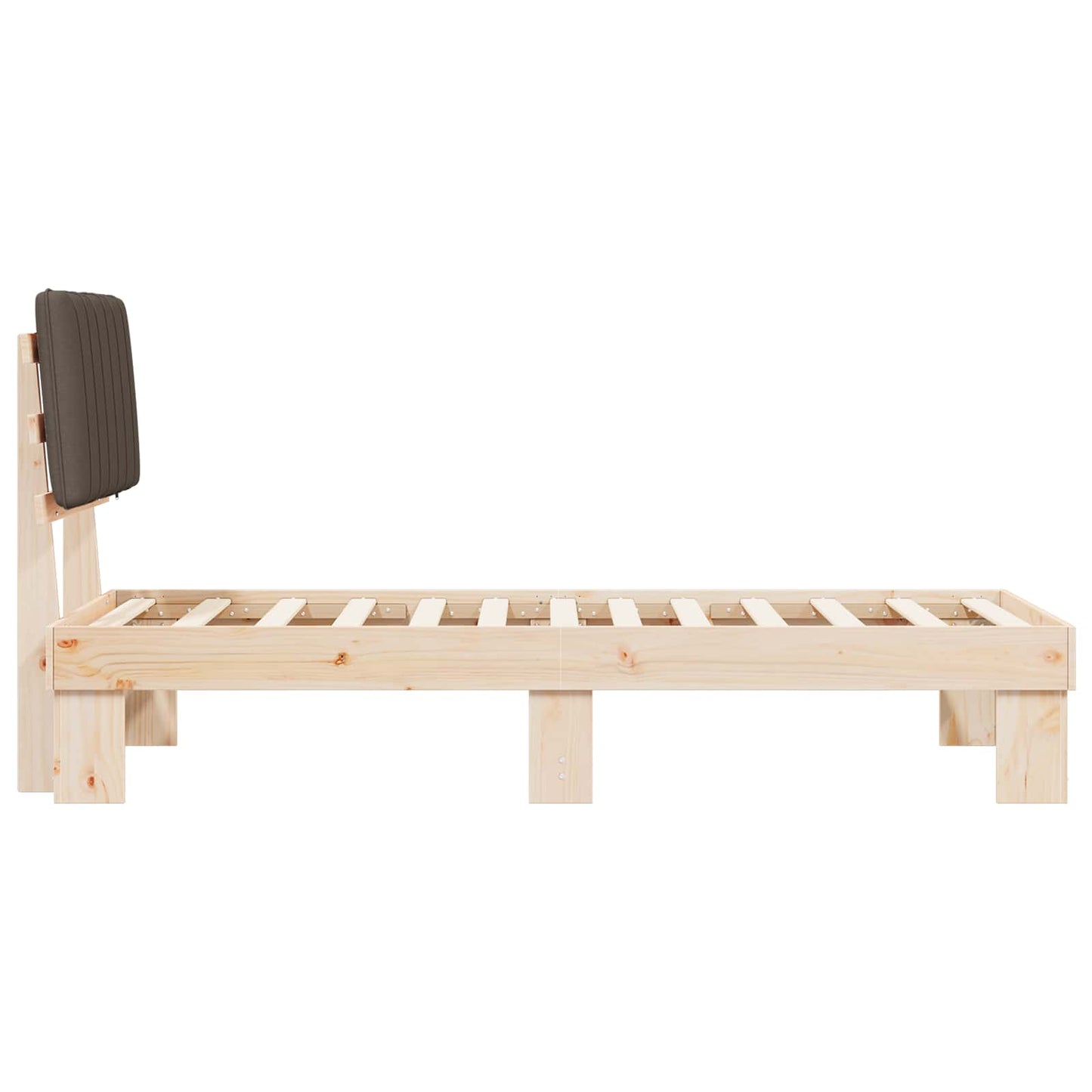 vidaXL Bettgestell mit gepolstertem Kopfteil Taupe 80 x 200 cm