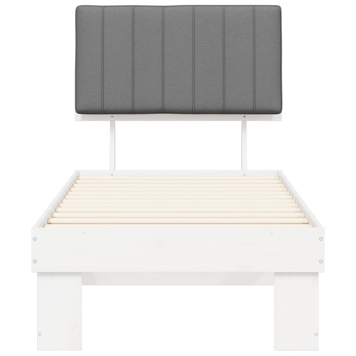 Bettgestell mit gepolstertem Kopfteil Hellgrau 80 x 200 cm