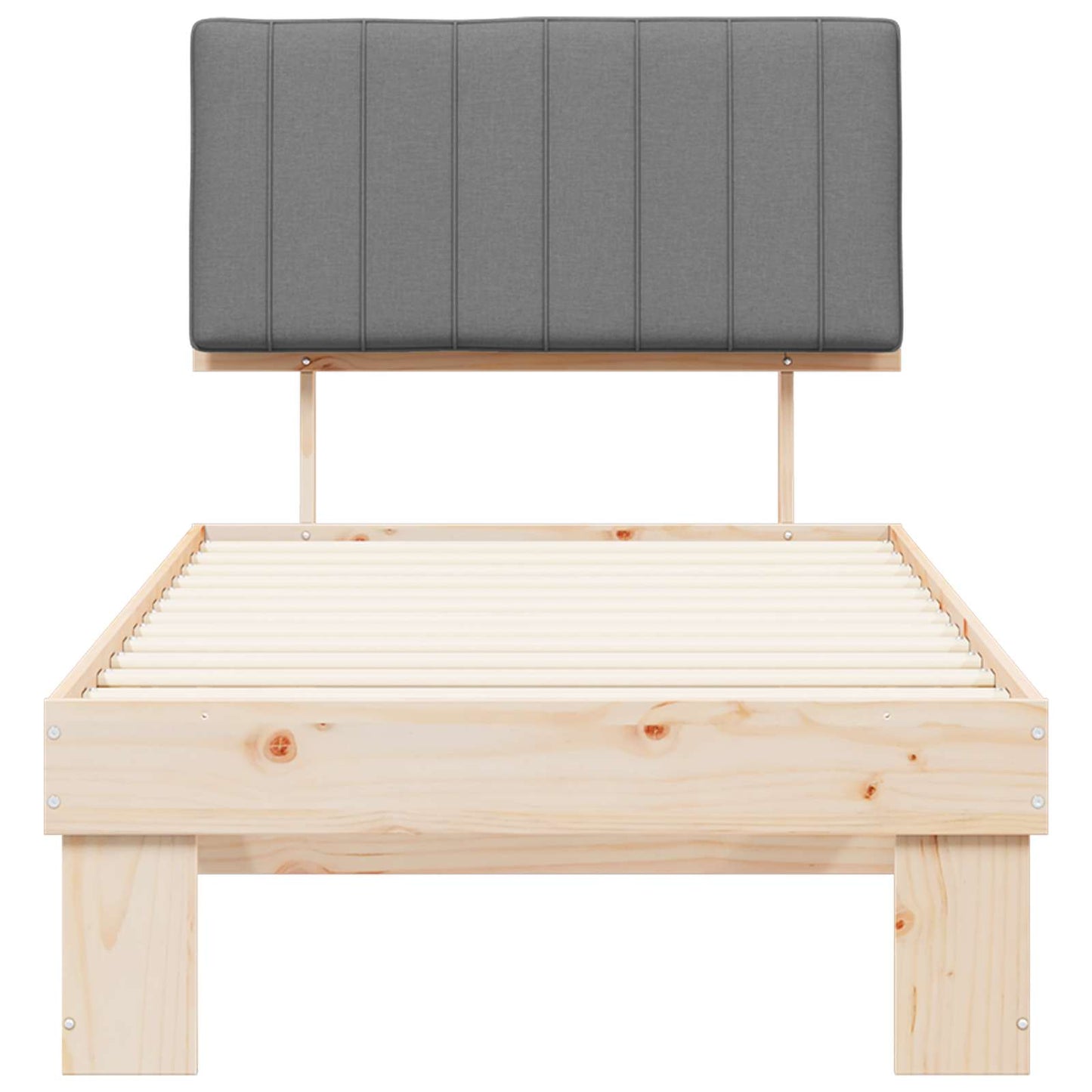 vidaXL Bettgestell mit gepolstertem Kopfteil Hellgrau 90 x 190 cm